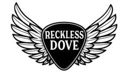 Reckless Dove guitar pick logo with wings