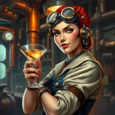 Cartoon of WWII era female industrial worker